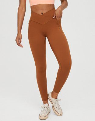 OFFLINE By Aerie Real Me Xtra Crossover High Waisted Pocket Legging | American Eagle Outfitters (US & CA)