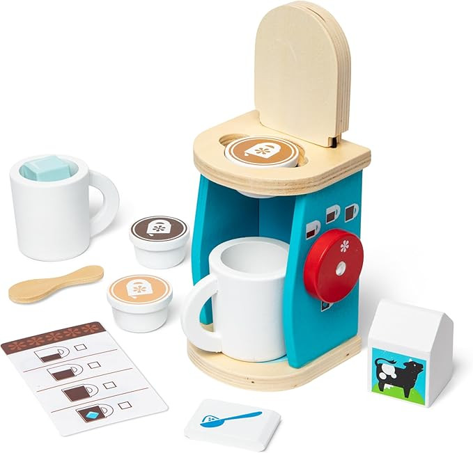 Melissa & Doug 11-Piece Coffee Set, Multi - Pretend Play Kitchen Accessories Kids Coffee Maker Pl... | Amazon (US)