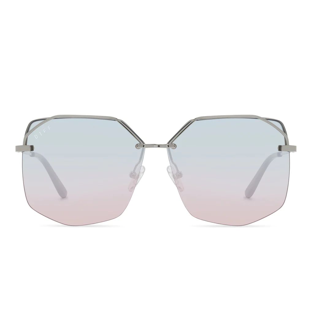 COLOR: silver   blue to lavender flash sunglasses | DIFF Eyewear