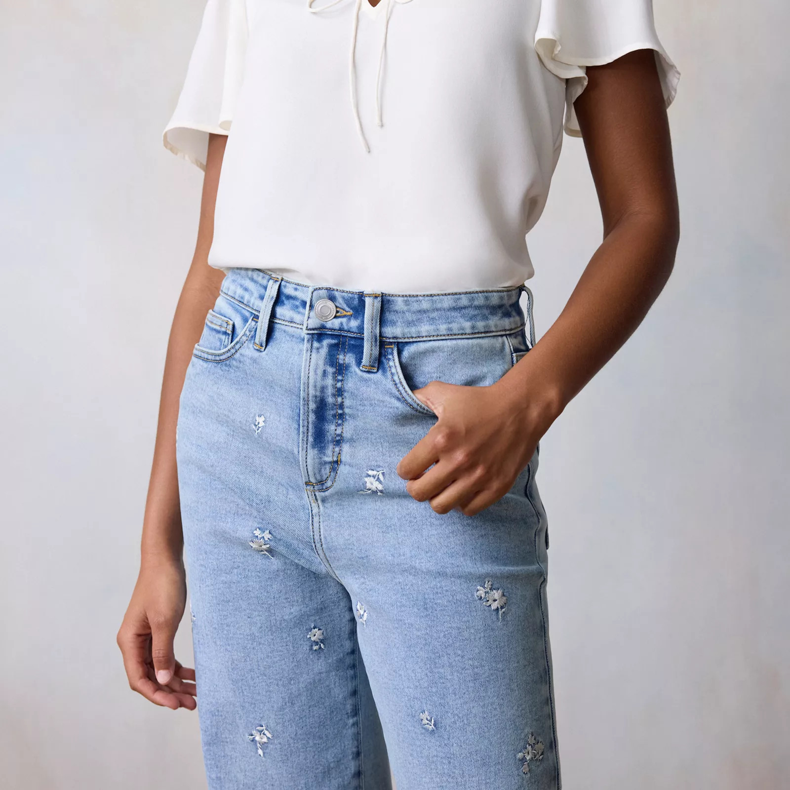 Women's LC Lauren Conrad Ultra High Rise Straight Ankle Jeans with Raw Hem | Kohl's