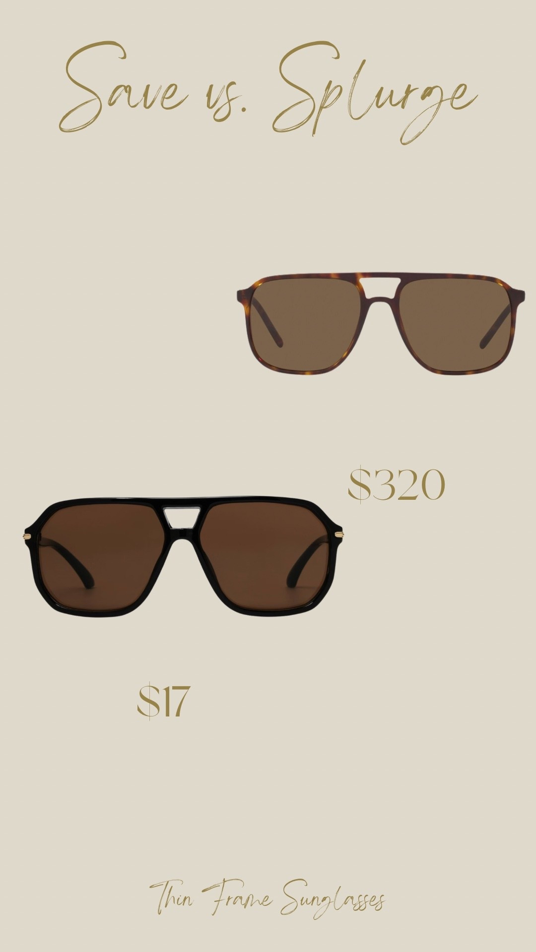 You can purchase these thin framed sunglasses from Dolce & Gabanna for $320 orrr these from Target for $17.

#LTKSeasonal #LTKFestival #LTKootd