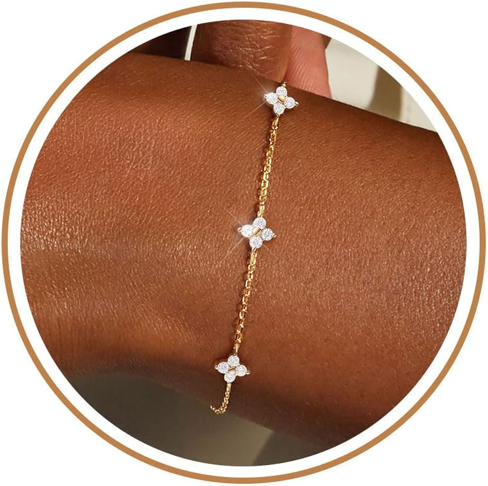 Dainty Silver Gold Bracelets for Women Trendy Non Tarnish Jewelry | Amazon (US)