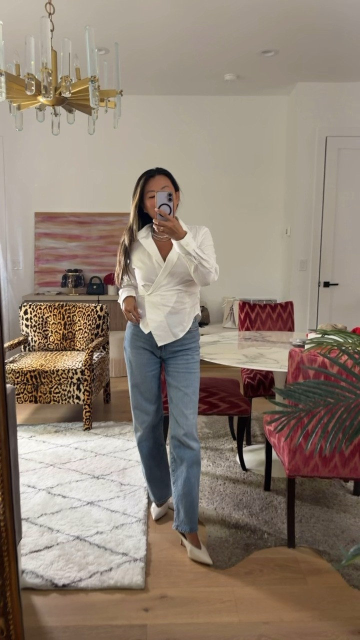 My OOTD! An update to the classic button down and my shoes are on major sale!! 

 #LTKootd #LTKOver40 #LTKSaleAlert