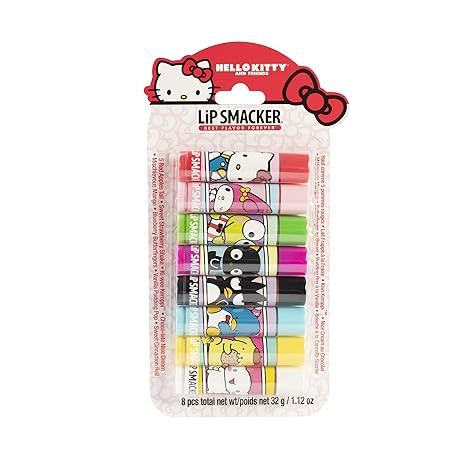 Lip Smacker Sanrio Hello Kitty and Friends 8-Piece Flavored Lip Balm, Clear, For Kids, My Melody,... | Amazon (US)