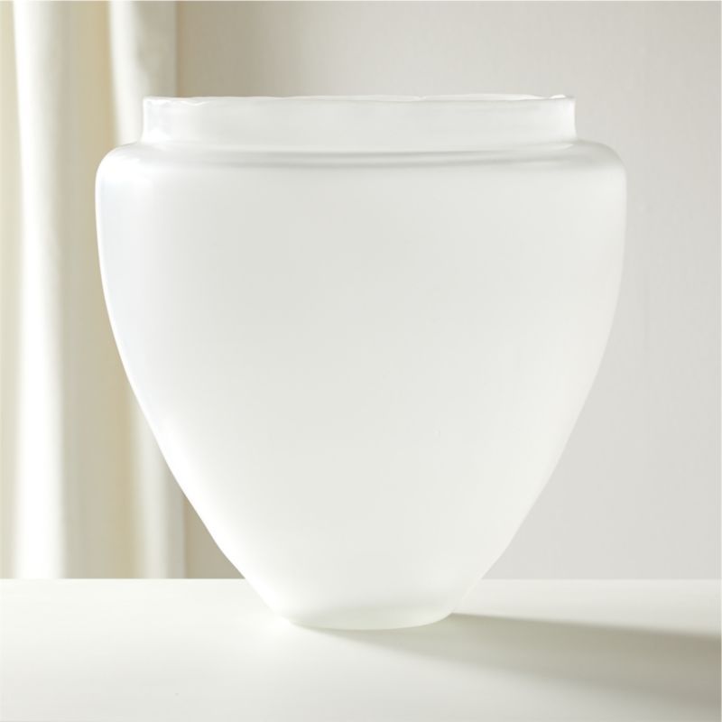 Allure Frosted Glass Vase + Reviews | CB2 | CB2