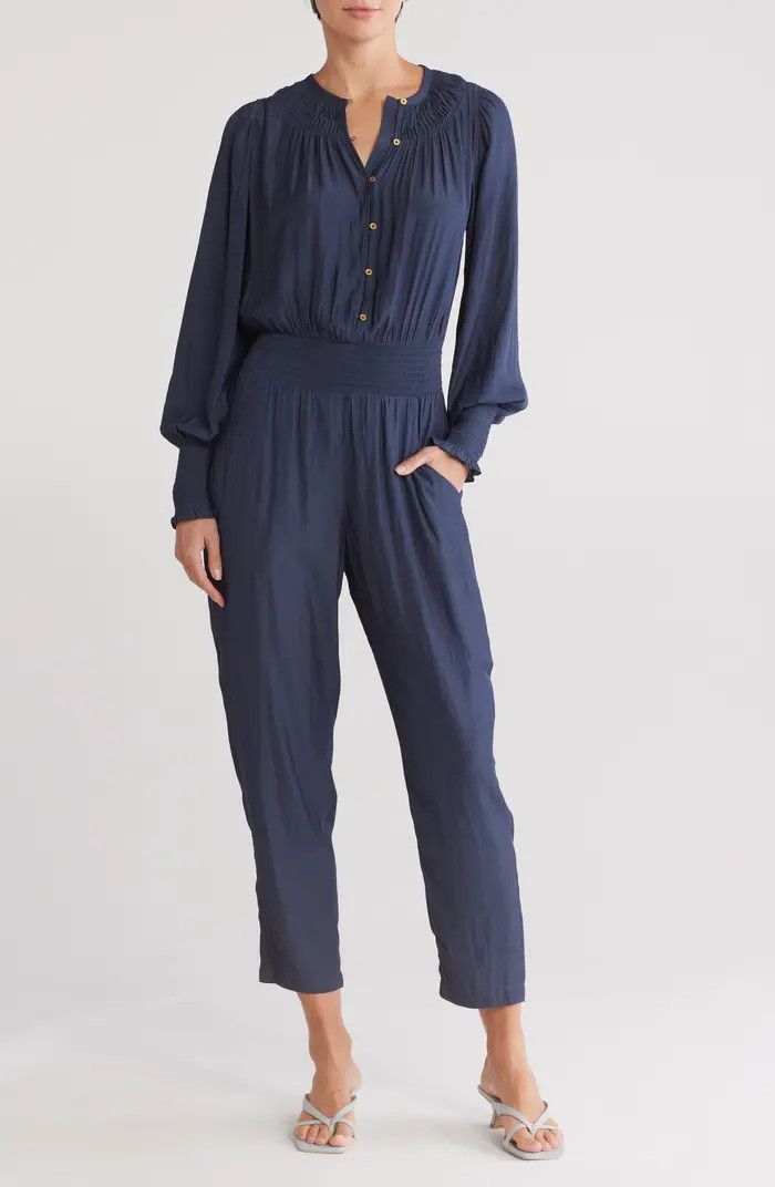 Ramy Brook Carina Smocked Long Sleeve Jumpsuit | Nordstromrack | Nordstrom Rack