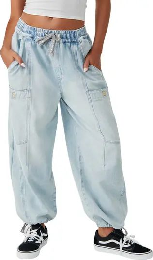 Bright Eyed Low Slung Cotton Blend Cargo Jeans | Nordstrom