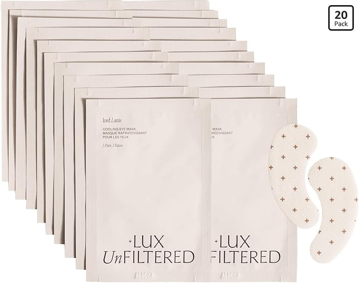 + Lux Unfiltered Cooling Under Eye Patches - Anti-Slip Caffeine Infused Korean Eye Mask - Reduces... | Amazon (US)