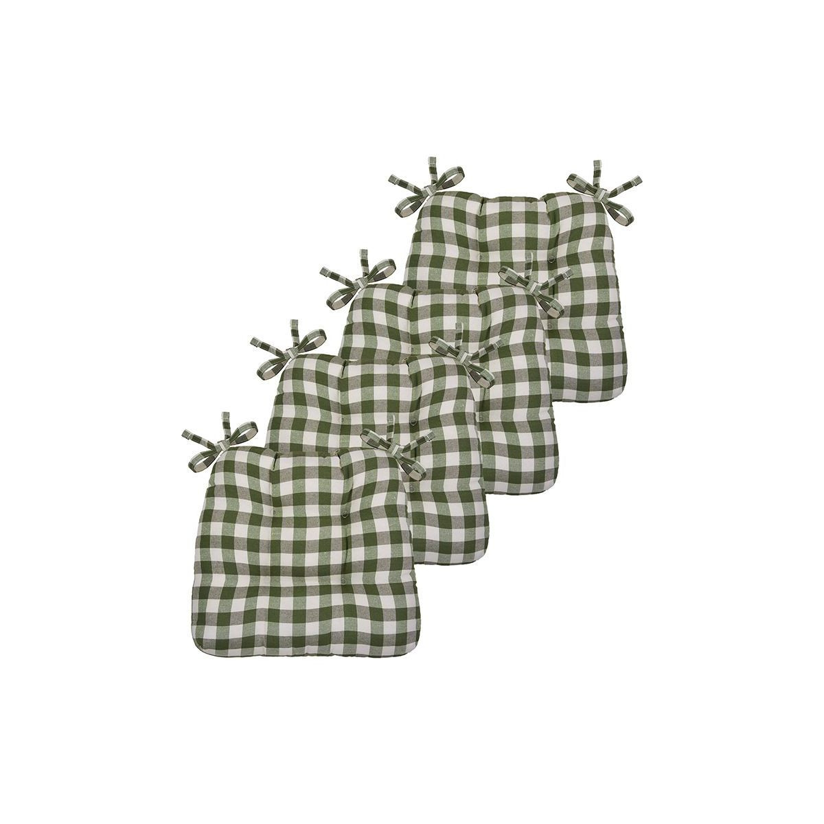 Kate Aurora Country Living Gingham Plaid Checkered Country Farmhouse Chair Cushion Pads | Target