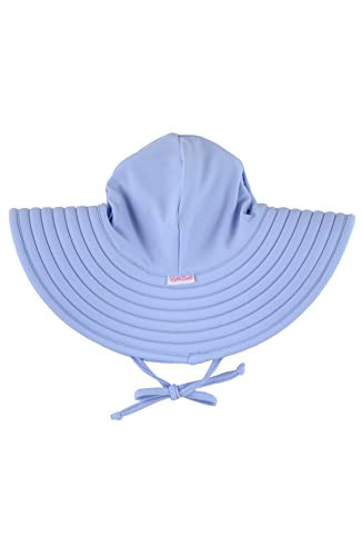 RuffleButts® Baby/Toddler Girls UPF 50+ Sun Protective Wide Brim Swimwear Sun Hat - Periwinkle Blue, 3T-5 | Amazon (US)
