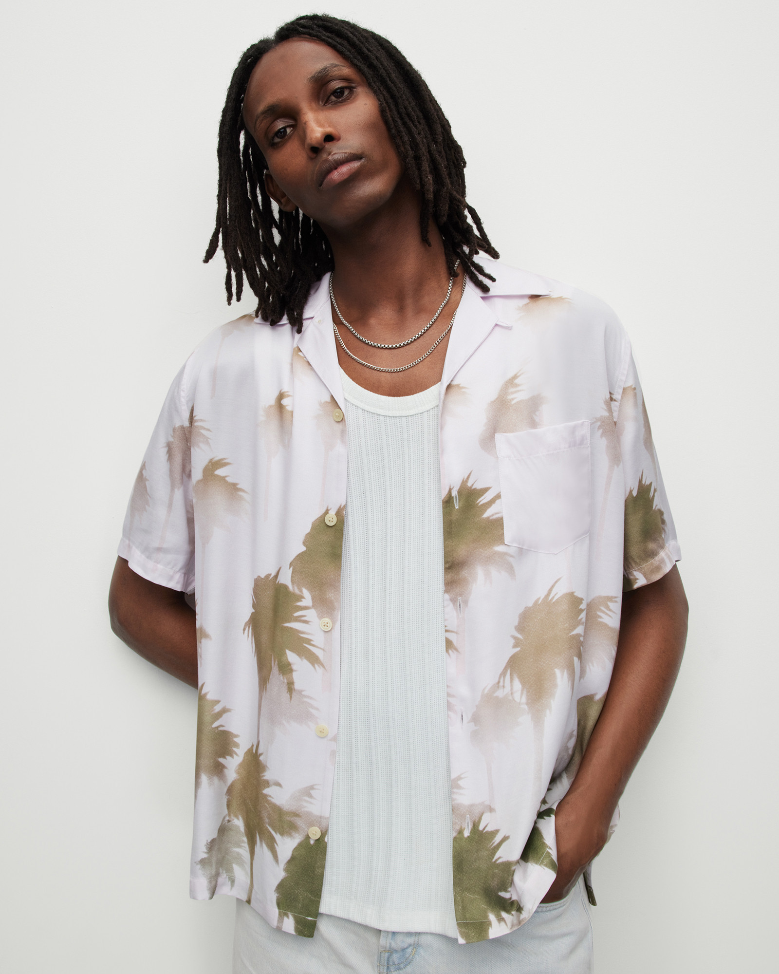 Islands Tropical Print Relaxed Shirt | AllSaints UK