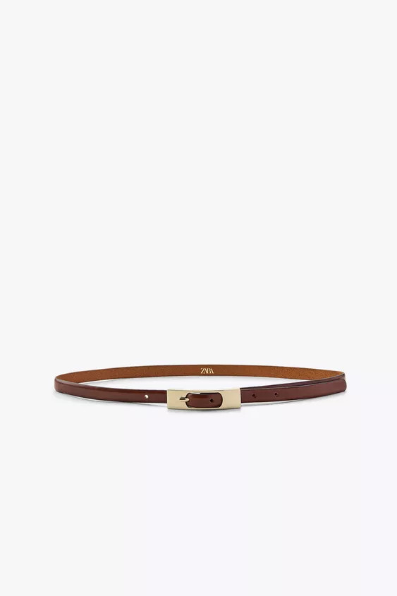THIN BELT WITH RECTANGULAR BUCKLE | Zara Canada