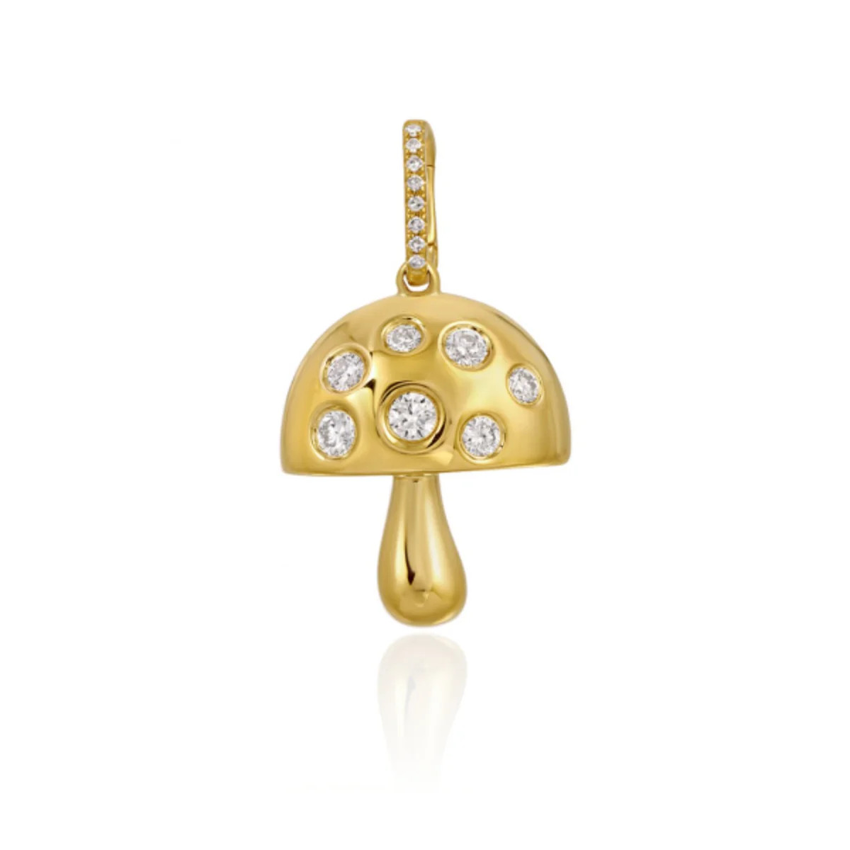 Scattered Diamonds Mushroom Charm | Alev Jewelry