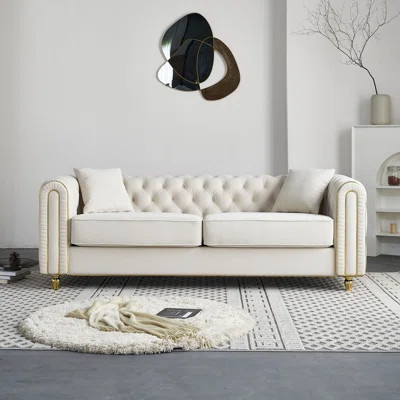 Tufted Sofa With 2Pcs Of Toss Pillows | Wayfair North America