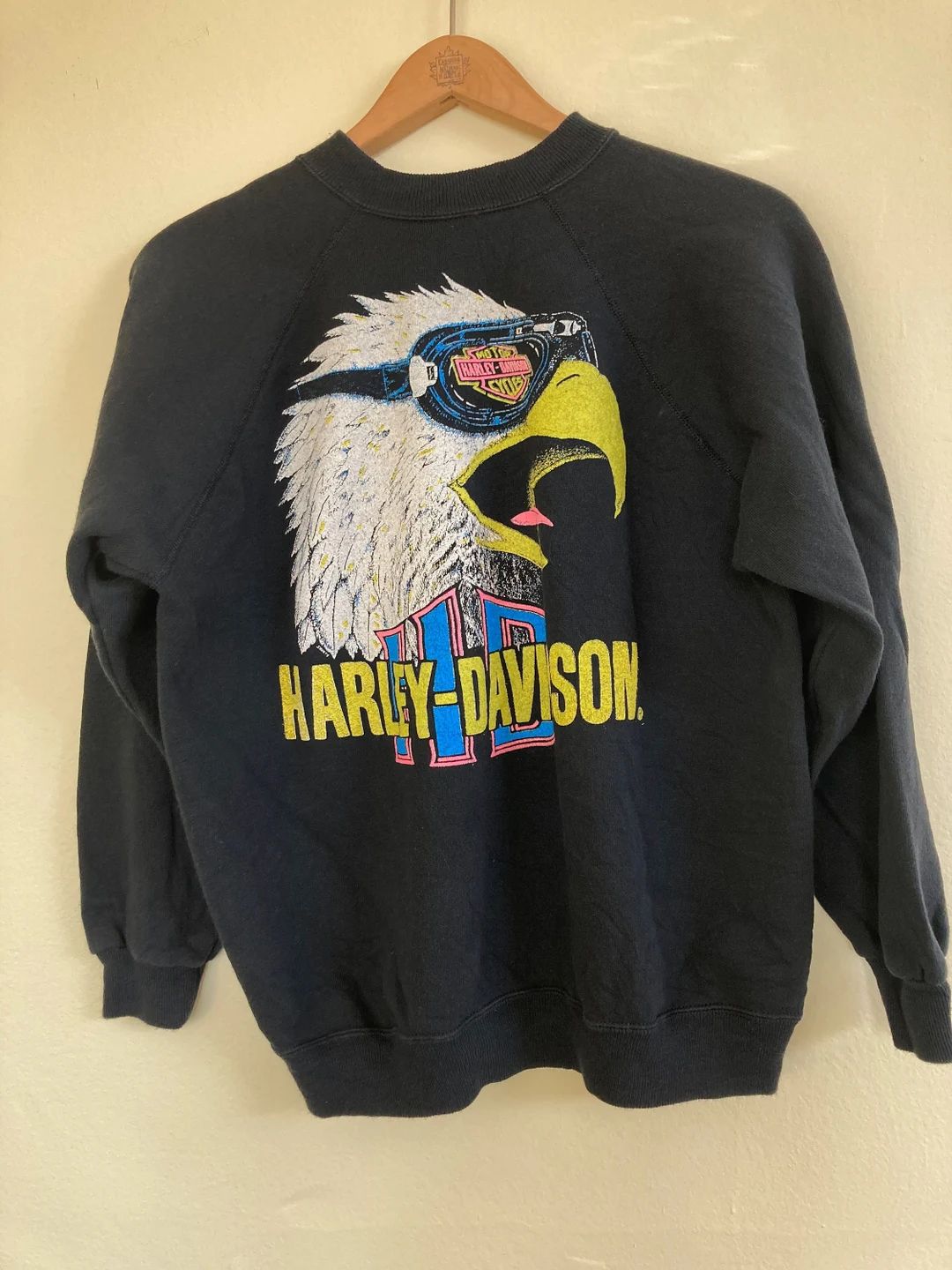vintage sweatshirt-Harley Davidson eagle print | Etsy (US)