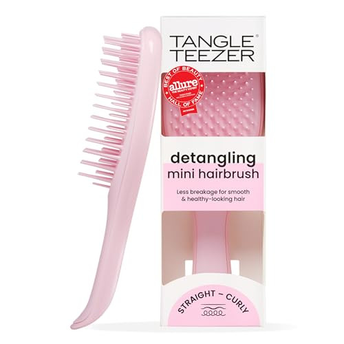 Tangle Teezer Ultimate Detangler Brush, Eliminates Knots & Reduces Breakage, Travel-Size Mini Hair Brush for Straight to Wavy Hair Types, Millennial Pink | Amazon (US)
