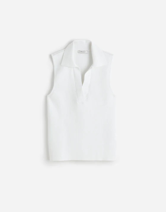 Cotton Johnny-Collar Sweater Tank | Madewell
