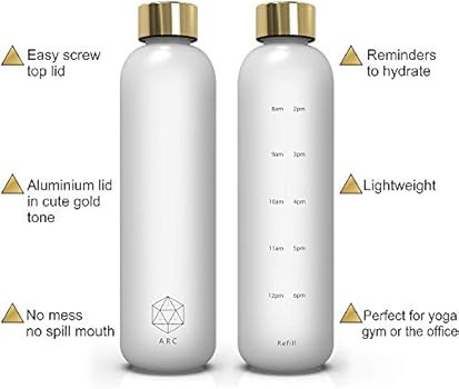 Arc Bottle Water Bottle With Time Marker - Motivational Water Bottles With Times To Drink - BPA F... | Amazon (US)