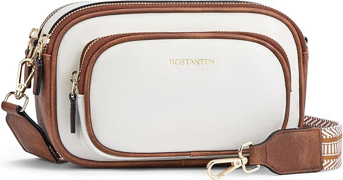 BOSTANTEN Crossbody Bags for Women Vegan Leather Purse Shoulder Handbags with Wide Strap | Amazon (US)