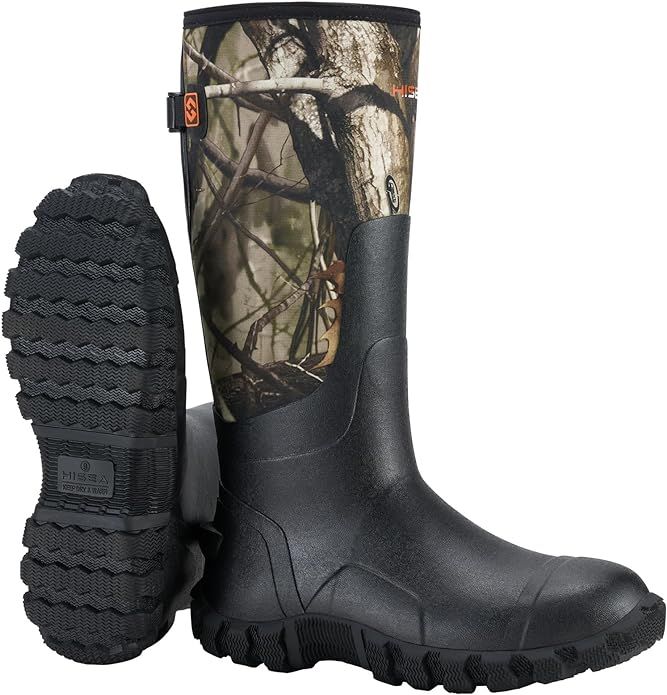 HISEA Upgraded Rain Boots for Men, Waterproof Insulated Rubber Neoprene Boots with Steel Shank, D... | Amazon (US)