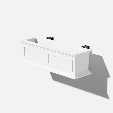 Veradek Brixton 36 x 11 x 11 Rectangle White Polypropylene Window Box with All-Weather Resistant Mat | Walmart (US)