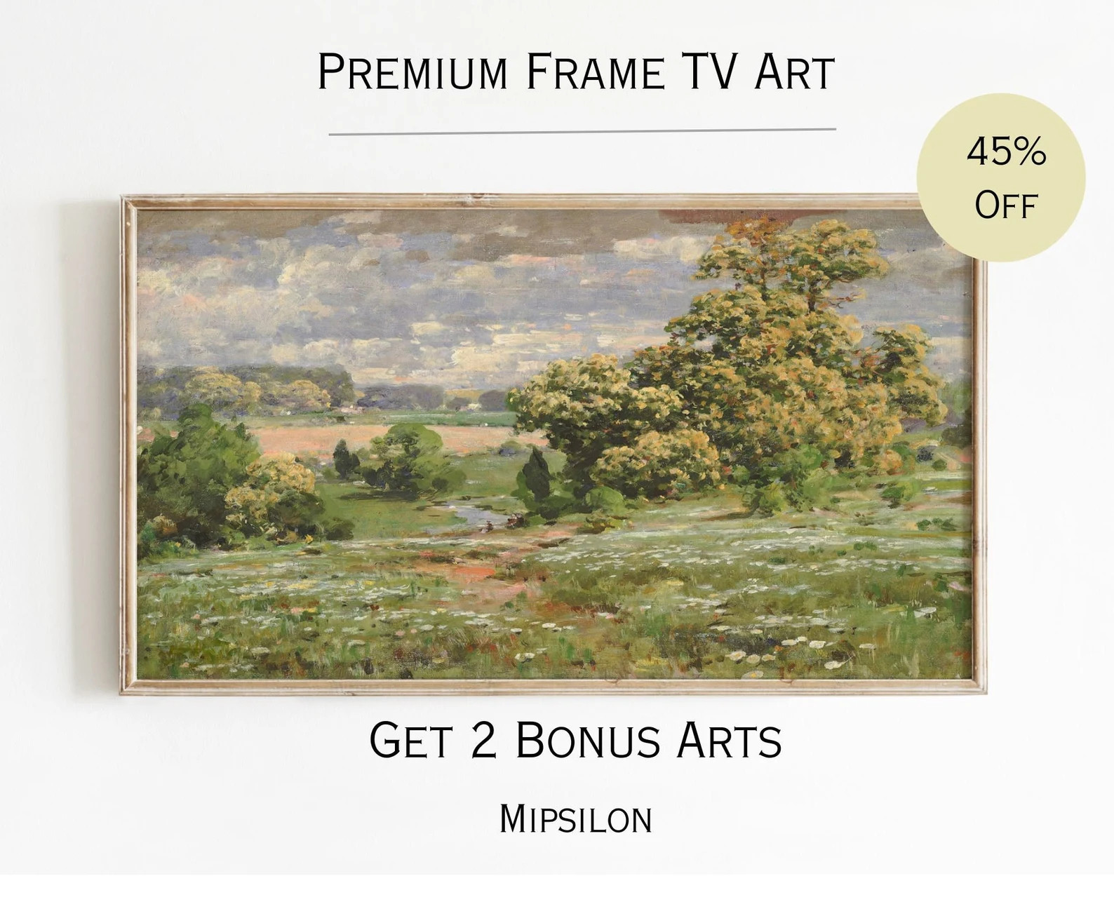 Vintage Spring Meadow Frame TV Art, Samsung Frame Tv Art, Spring Field Frame Tv Art, Antique Summ... | Etsy (US)