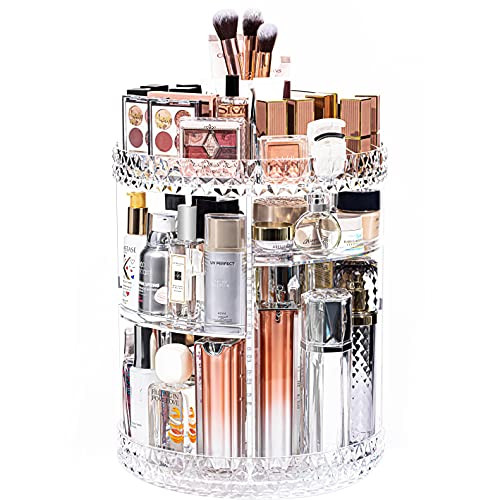 DreamGenius Makeup Organizer, 360 Degree Rotating Cosmetic Storage Organizer, 7-Layer Adjustable Makeup Display Case, Fits Jewelry Makeup Brushes and Lipsticks, Clear Acrylic | Amazon (US)