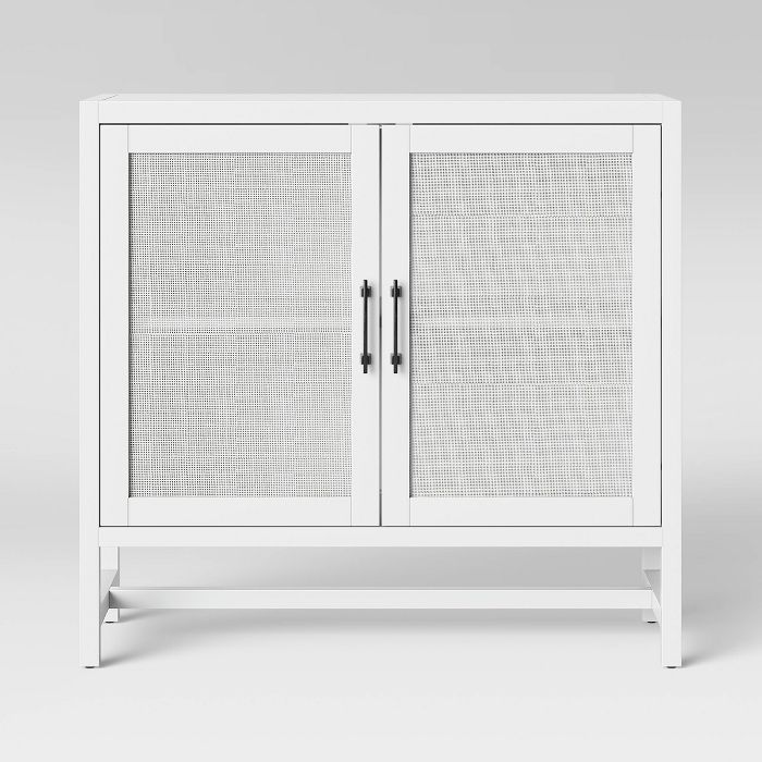 Warwick 2 Door Wood & Rattan Accent Cabinet - Threshold™ | Target