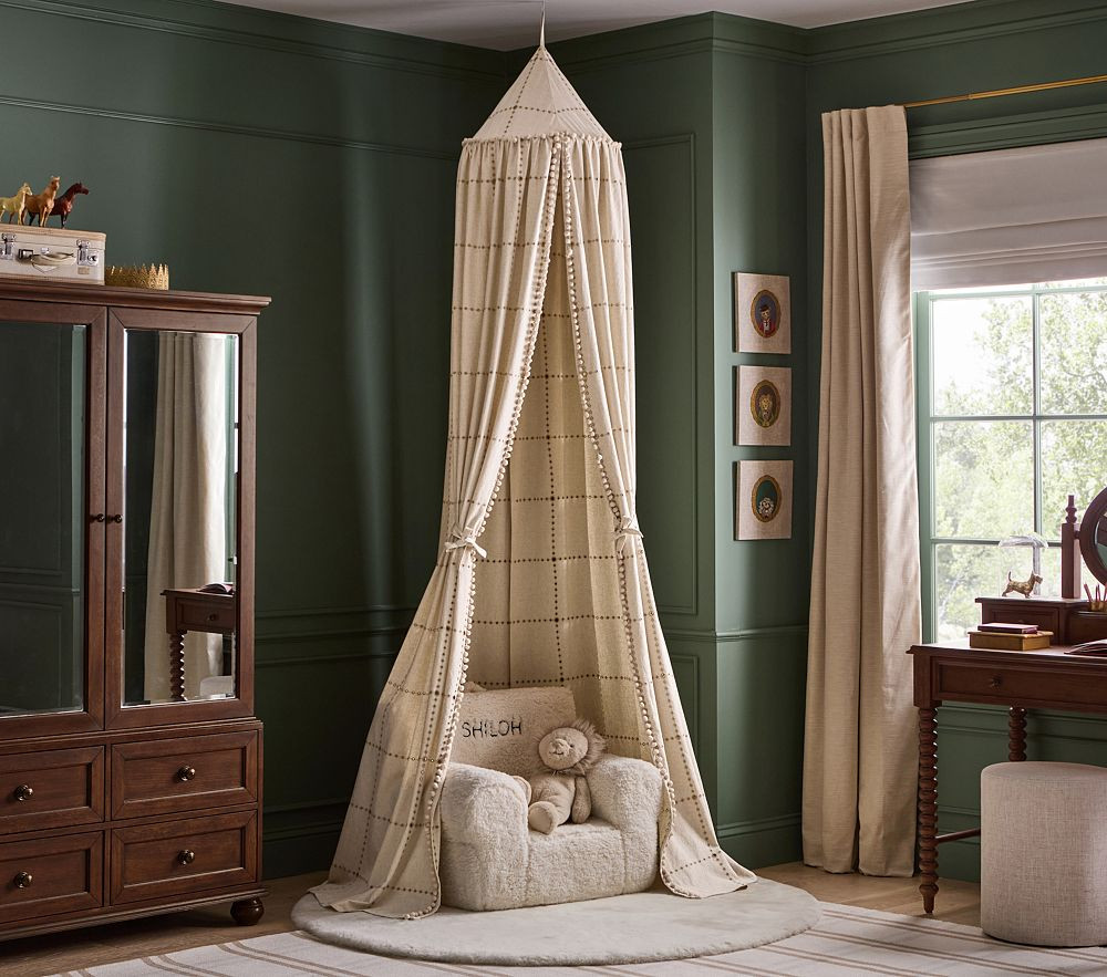 Chris Loves Julia Eyelet Pom-Pom Canopy | Pottery Barn Kids