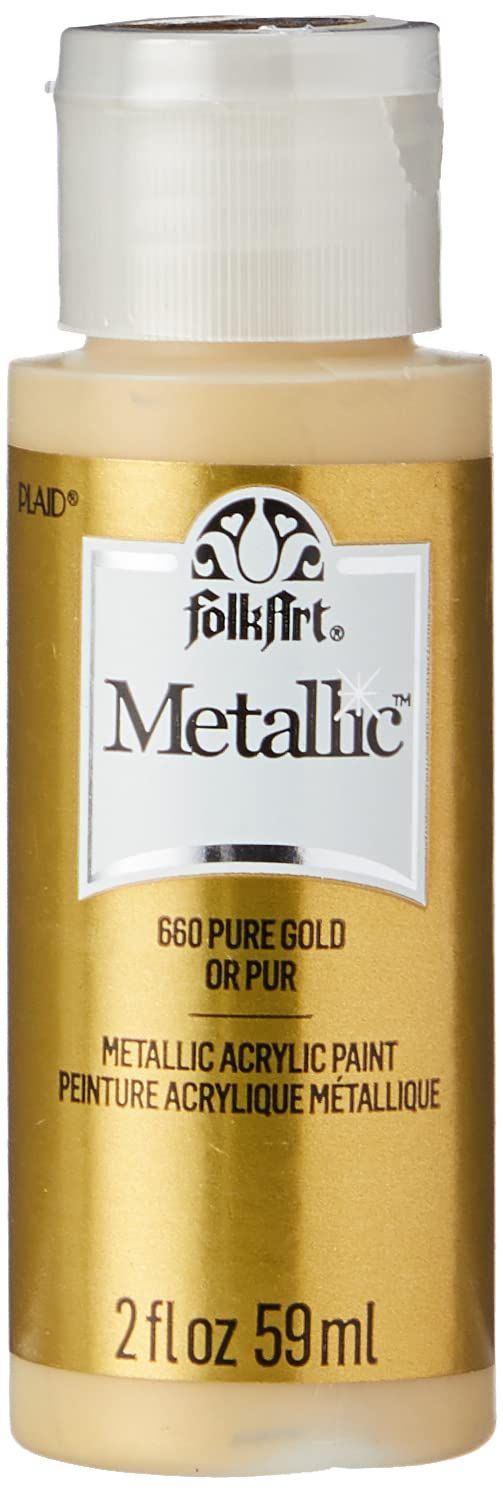FolkArt Acrylic Metallic Paint, 2 Fl Oz (Pack of 1), Pure Gold | Amazon (US)