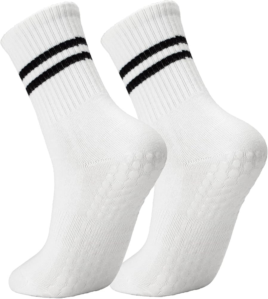 Lacholin Yoga Pilates Socks with Grips for Women, Non Slip Grips Cotton Socks for Barre, Ballet, ... | Amazon (US)