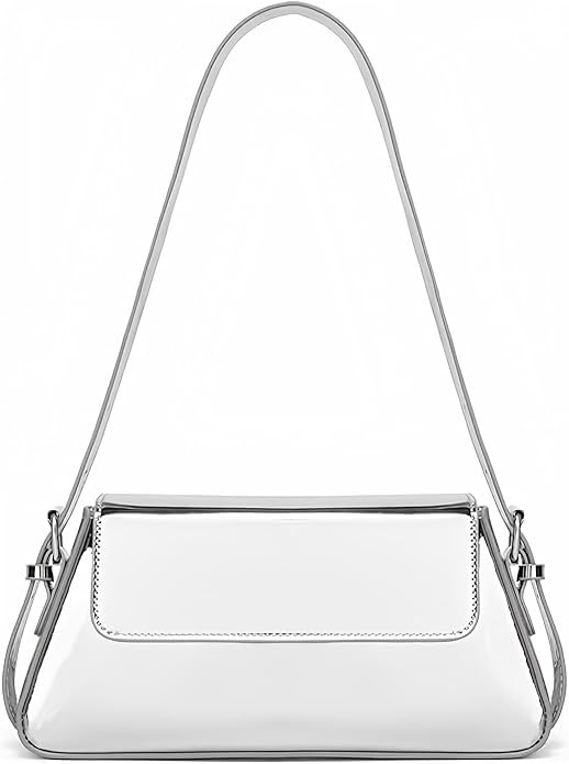 Silver Metallic Evening Bag for Women Y2K Silver Leather Shoulder Bags Sparkle Purse for Prom Wed... | Amazon (US)