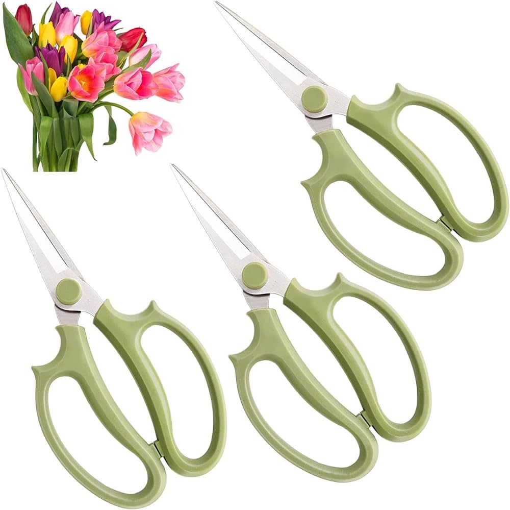 3Pcs Garden Flower Scissors,Floral Scissors Pruning Shears,Stainless Steel Flower Scissors with C... | Amazon (US)