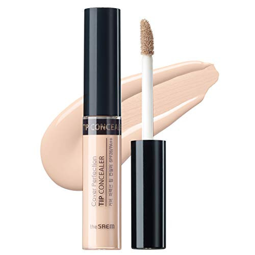 THE SAEM Cover Perfection Tip Concealer, Liquid Multi-Use Concealer, Full Coverage Makeup for Acne Dark Spots Dark Circles Hyperpigmentation and Blemishes, 0.2 fl.oz. (#1.25 Light Beige) | Amazon (US)