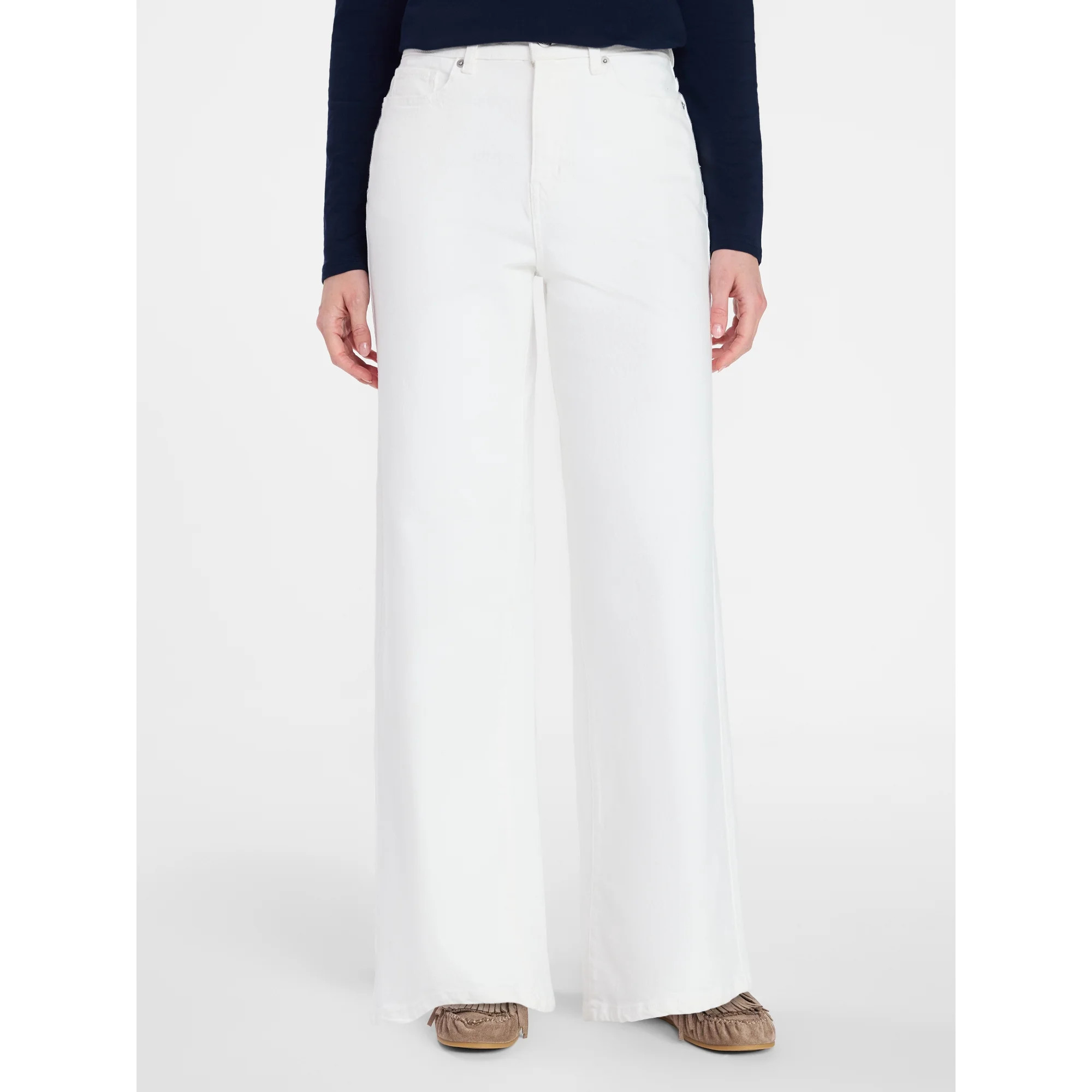 Time and Tru Women's Wide Leg Jeans, 31" Inseam, Sizes 0-22, 0L-22L | Walmart (US)