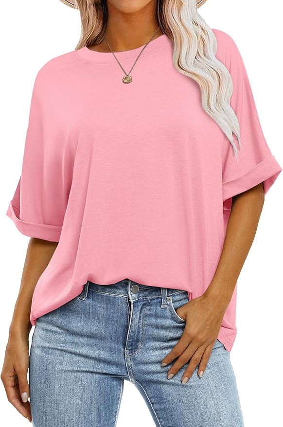 ANRABESS Womens Tops Oversized T Shirts Short Sleeve Crewneck Summer Casual Loose Basic Tee Shirt... | Amazon (US)