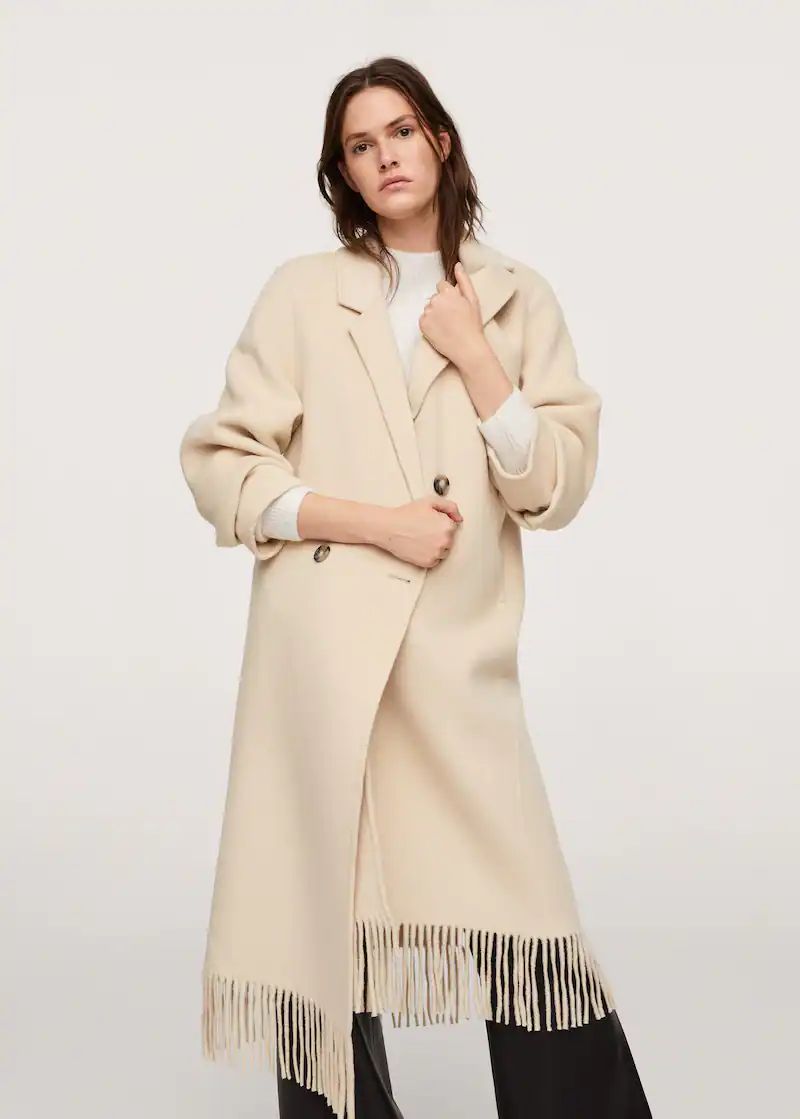 Fringe wool-blend coat | MANGO (US)
