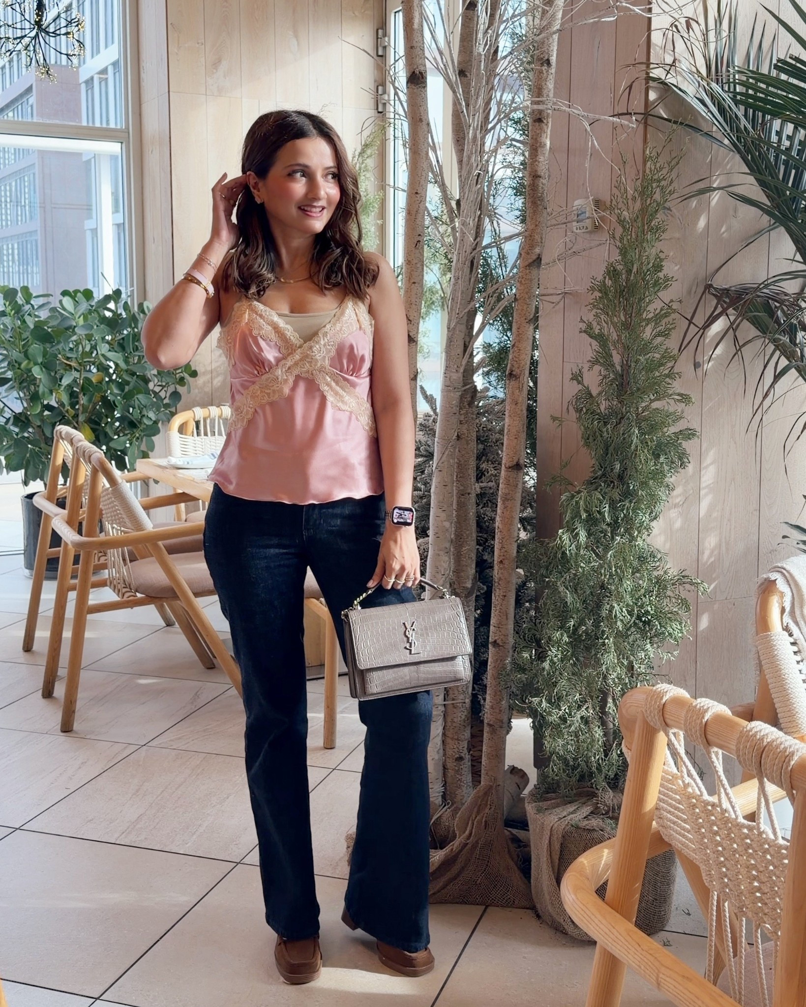 pink lace cami ootd

#LTKstyletip #LTKcanada #LTKjeans