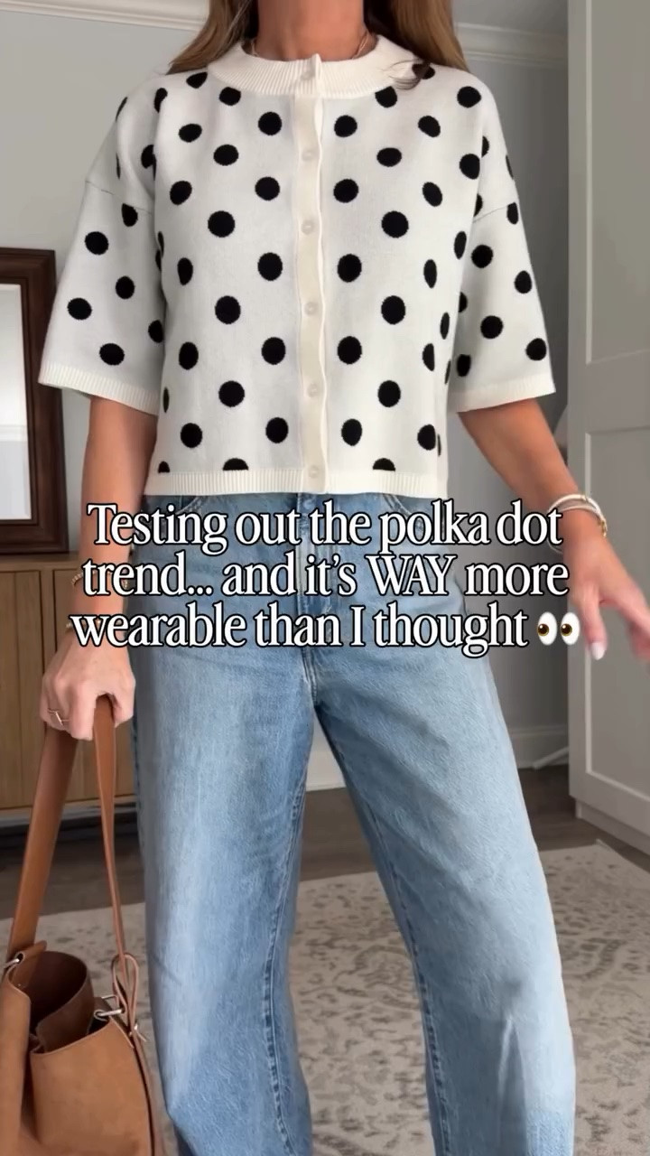 Which are you choosing: JEANS or TROUSERS?

Okay, I did NOT expect to love the polka dot trend this much… 👀🖤

I kept seeing polka dots everywhere, so obviously I had to test the trend for myself—and turns out, they’re way more wearable than I thought.

This little polka dot cardigan makes such a statement without feeling too statement-y. I styled it two ways: casually with wide leg jeans + neutrals, then dressed it up with black wide leg pants + that little pop of red. ❤️

And now I’m thinking polka dots might be one of the easiest fall fashion trends to actually wear this year?!

Polka dot outfit • polka dot cardigan • fall fashion trends 2026 • affordable fall fashion • elevated casual outfits • wide leg jeans outfit • wide leg pants outfit • everyday fall outfits • wearable fashion trends • chic casual style

#fallfashion #polkadots #falloutfits #affordablefashion #fashionfinds

#LTKSeasonal #LTKOver40 #LTKWorkwear