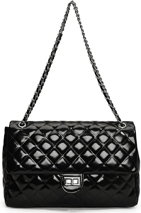 Eslcorri Crossbody Purses for Women Quilted Shoulder Bag Medium Chain Purse Trendy Ladies Handbag... | Amazon (US)