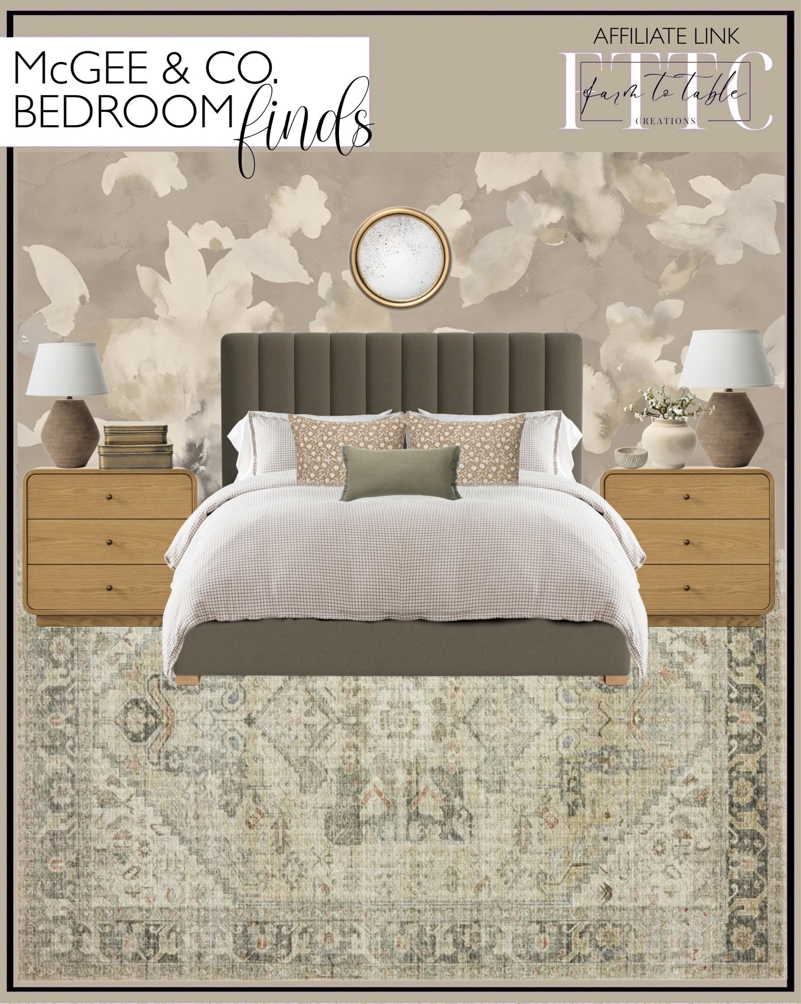 McGee & Co. Bedroom Finds. Follow @farmtotablecreations on Instagram for more inspiration.

Fiorella Wallpaper. Hoffman Bed Tall Headboard. Wilkins Oak nightstand. Harriet Brass Boxes. Nola Paper Mache Vase. Cassis Rug. Rustco table lamp. Beige Spiral Marble Bowl. Mercer Plaid Duvet Cover. Devlin White Duvet Cover. Devlin Shams. Ravenna Block Print Pillow Cover. Hazelton Pine Fringed Pillow Cover. White blossom stem. Juliette Convex Antiqued Mirror

Bedroom Finds | Neutral Stems | Spring Stems | Bookshelf Decor | Bedroom Space | Cozy Corner | Bathroom | Curated Entryway | Spring  Decor | End of Year Clearance | Trending Decor | Viral Decor | Amazon Holiday | Bedroom corner | Coffee Table Decor | Neutral Decor | Fall Stem Sale | Target Finds | Skinny Bench | Bedroom | Living Room | Breakfast Nook | Amazon Home | Target Sale | Loloi Rugs | Magnolia Home | console table | console table styling | faux stems | entryway space | front porch decor | neutral decor | entryway decor | cozy home | affordable decor |  home decor | home inspiration | console styling | entryway rug | cozy moody home | moody home decor | neutral home | bathroom decor | living room | spring decor | Hearth & Hand | Studio McGee




#LTKHome #LTKFindsUnder50 #LTKSaleAlert