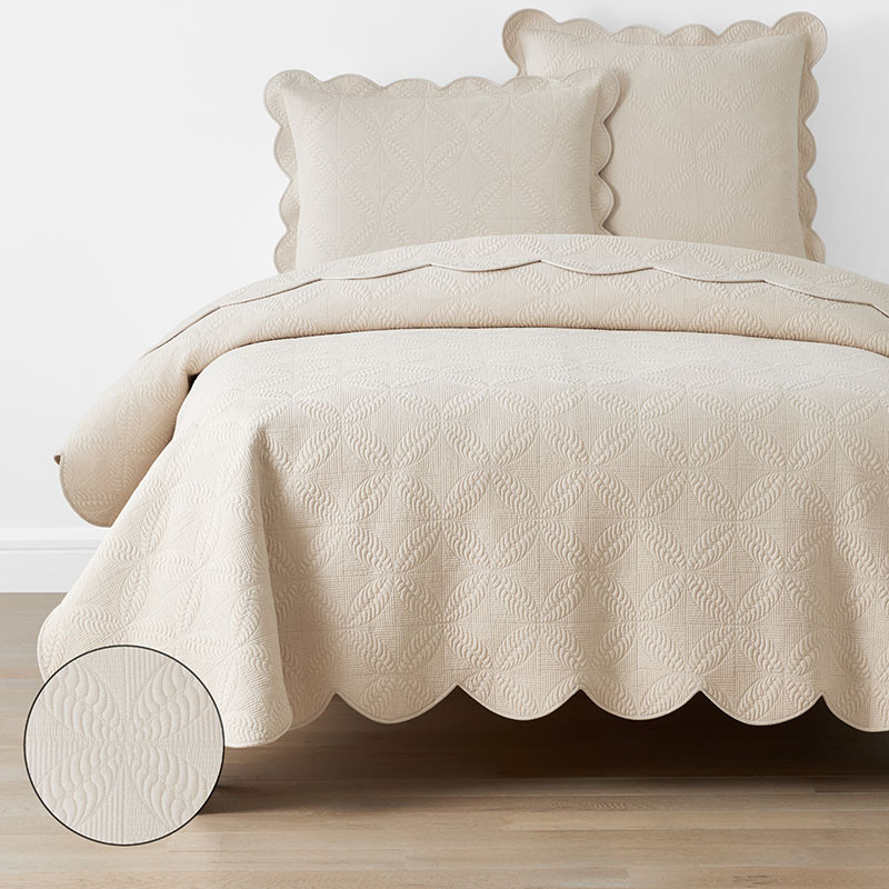 Scallop Lightweight Quilt - Tan, Full/Queen | The Company Store