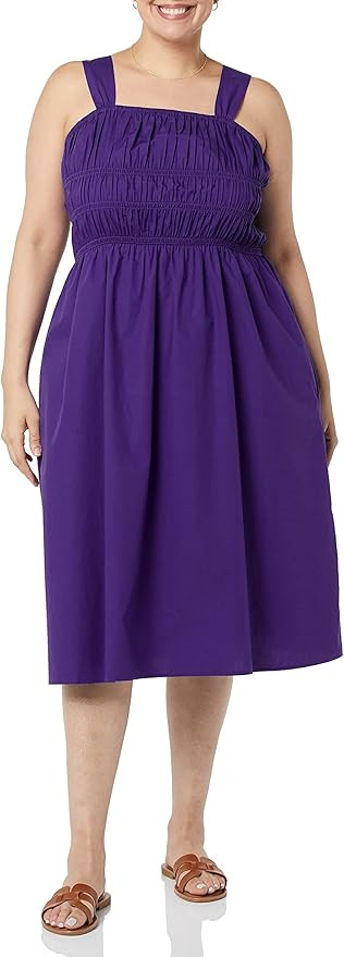 The Drop Women's Lu Wide Strap Soft Smocked Midi Dress | Amazon (US)