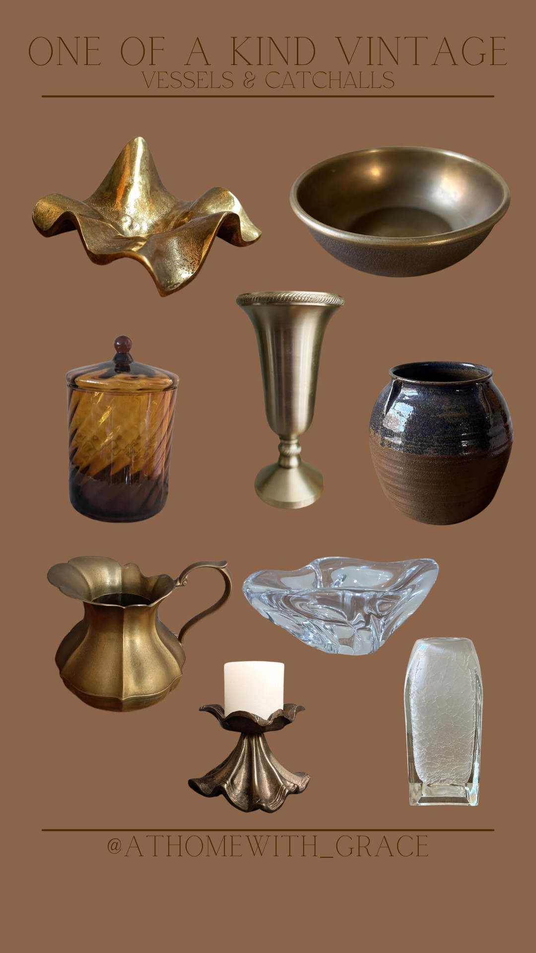 Vintage vessels and catchalls. Vintage organic modern. Vintage accents. Vintage decor. Shelf styling. Table top styling. Etsy vintage. Etsy finds  

#LTKHome #LTKFindsUnder50