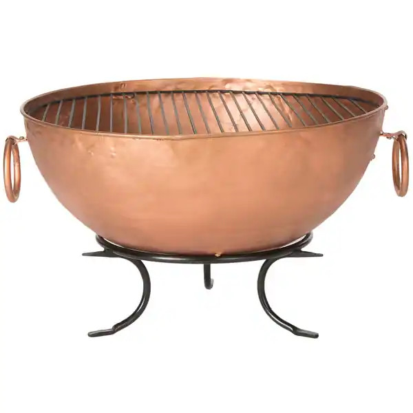 SAFAVIEH Outdoor Living Bangkok Copper/ Black Fire Pit - 32"W x 32"D x 19"H - Bed Bath & Beyond -... | Bed Bath & Beyond