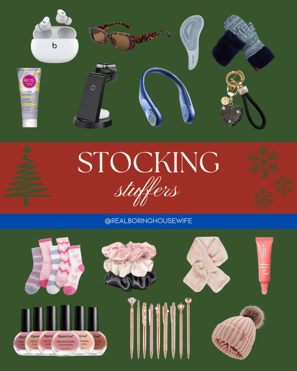 Stocking Stuffers

// Stocking Stuffer, Stocking Stuffers, Accessories, Home Finds, Must Haves, Amazon, Amazon Accessories, Amazon Finds, Amazon Must Haves, Earbuds, Wireless Earbuds, Body Lotion, Phone Charger, Portable Charger, Sunglasses, Womens Sunglasses, Hair Brush, Neck Fan, Keychain, Key Chain, Gloves, Fuzzy Socks, Scrunchies, Lip Balm, Nail Polish, Winter Hat, Winter Scarf, Pens 

 #LTKHome #LTKBeauty #LTKSwim