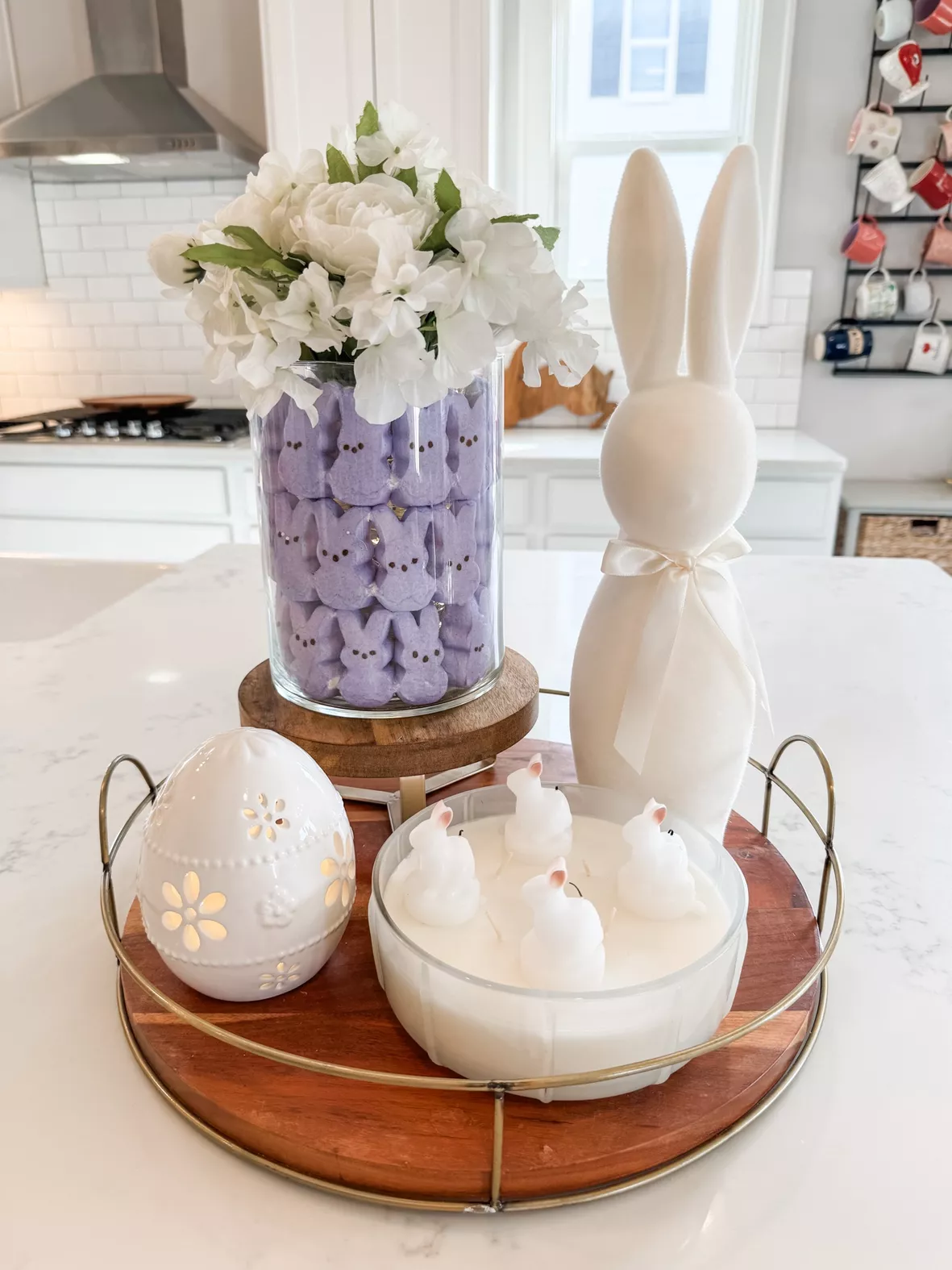 White Ceramic Easter Decoration  Easter Easter Rabbits Ceramic