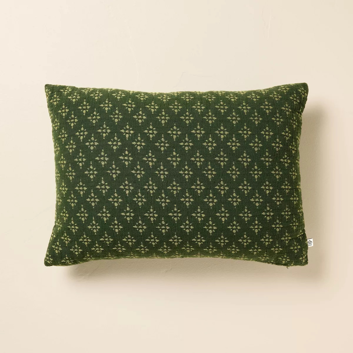 14"x20" Star Pattern Lumbar Throw Pillow Tonal Green - Hearth & Hand™ with Magnolia | Target