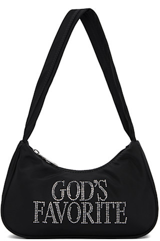 Black 'God's Favorite' Rhinestone Bag | SSENSE