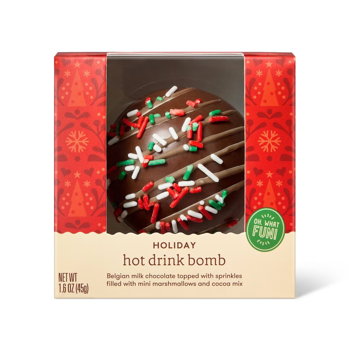 Christmas Hot Chocolate Drink Bomb - Belgian Milk Chocolate Topped with Sprinkles - 1.6oz/1ct - F... | Target